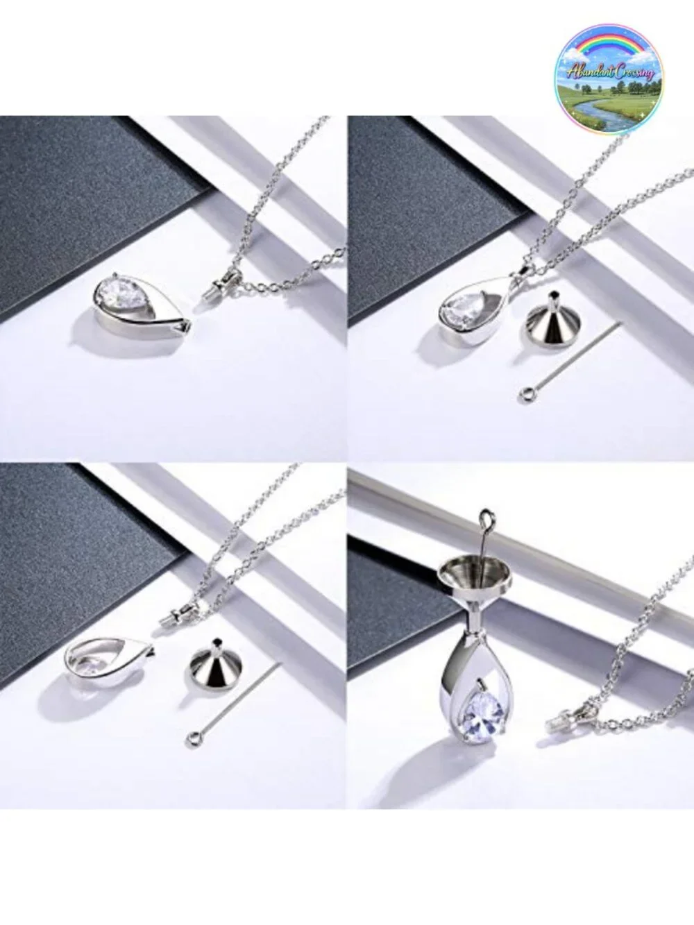 925 Sterling Silver Teardrop Cremation Urn Necklace for Ashes Memorial Jewelry